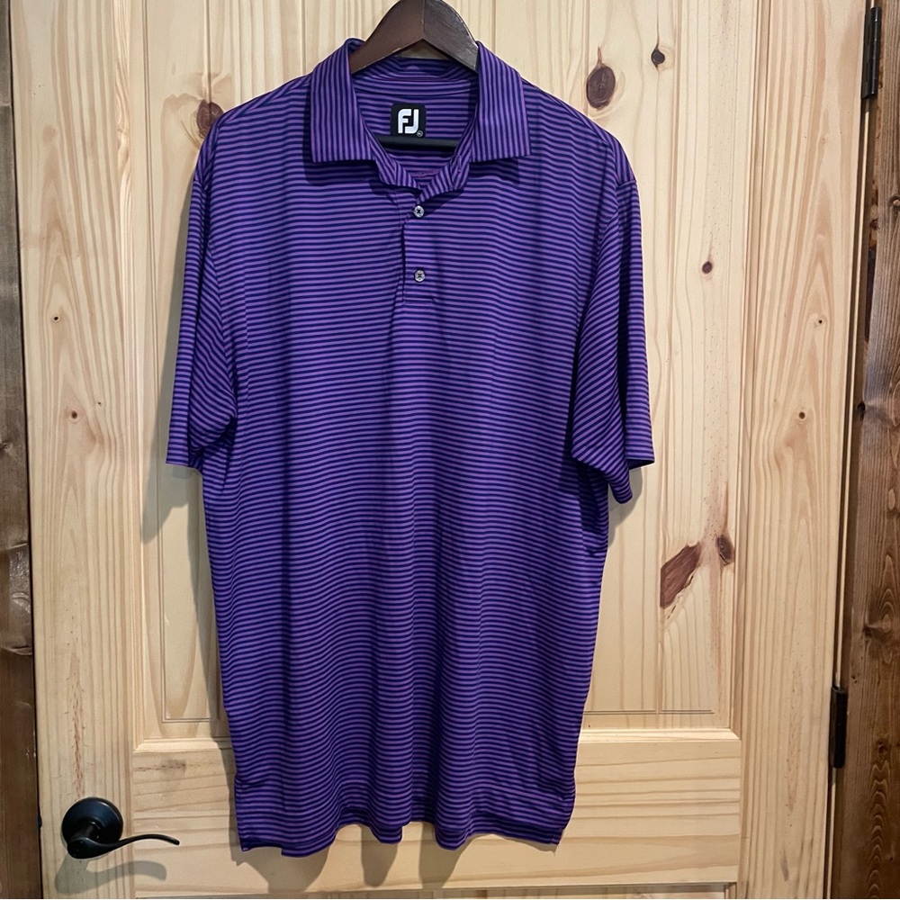 FootJoy Purple Striped Polo Golf Shirt Men’s‎ Size XL